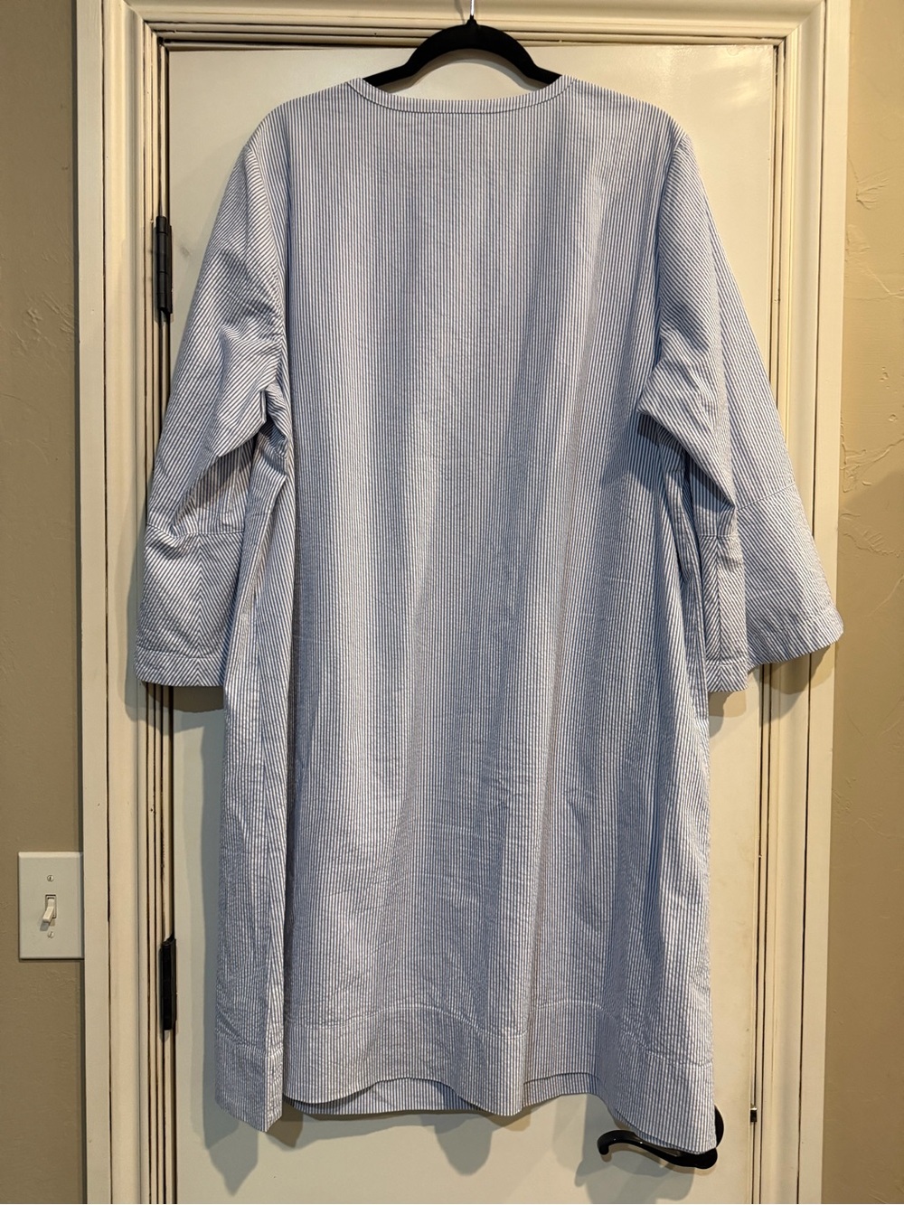 Draper James Blue & White Seersucker Ruffle Shift Dress - Picture 5 of 5